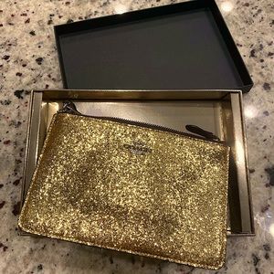 Coach Wristlet: Gold Sparkles